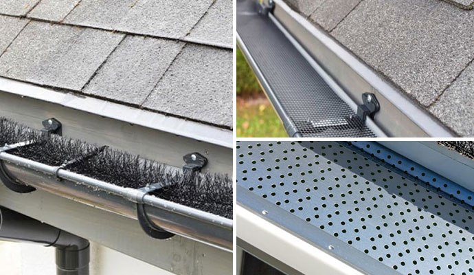 Different types of gutters installed