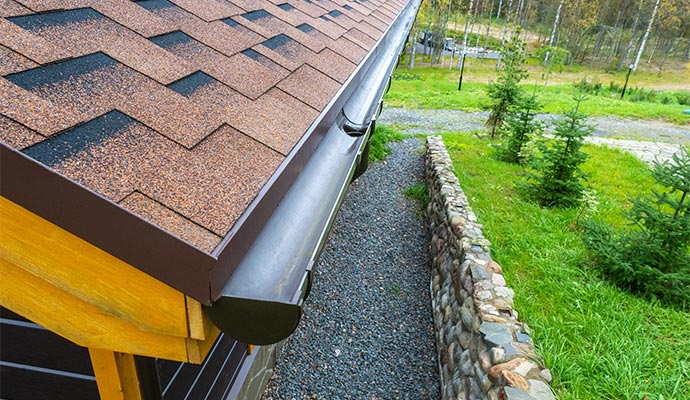 A clean roof gutter.