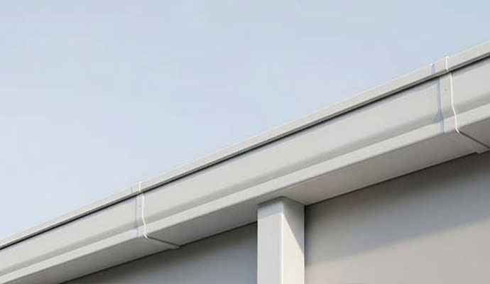 Clean and bright gutter system in retail store
