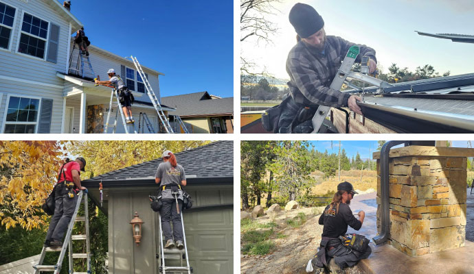 Collage of different types of gutter services