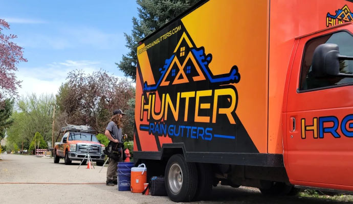 Service vehicle of Hunter Rain Gutters