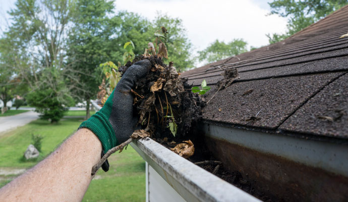 Gutter debris removal service