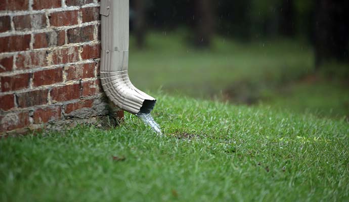Gutter downspouts drainage