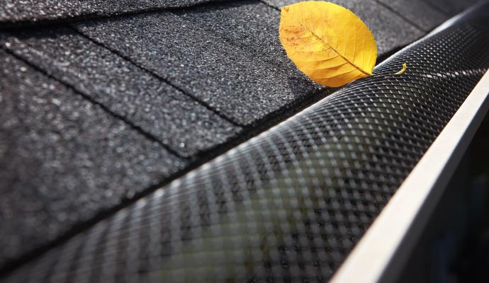 Installed reverse curve gutter guard
