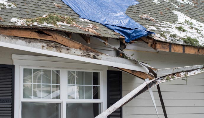 Damaged gutter
