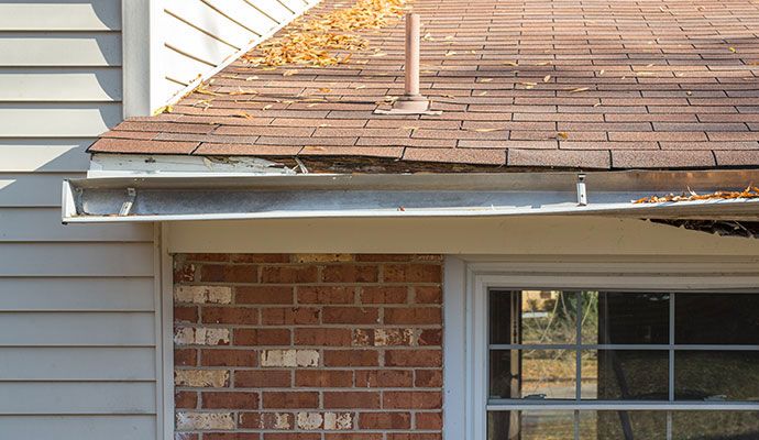 Structurally damaged gutter system
