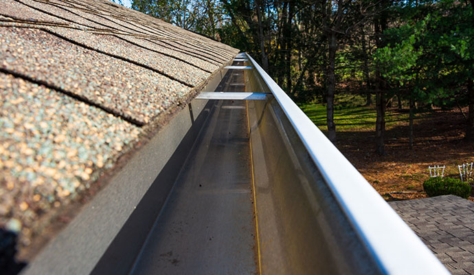 Newly cleaned gutter